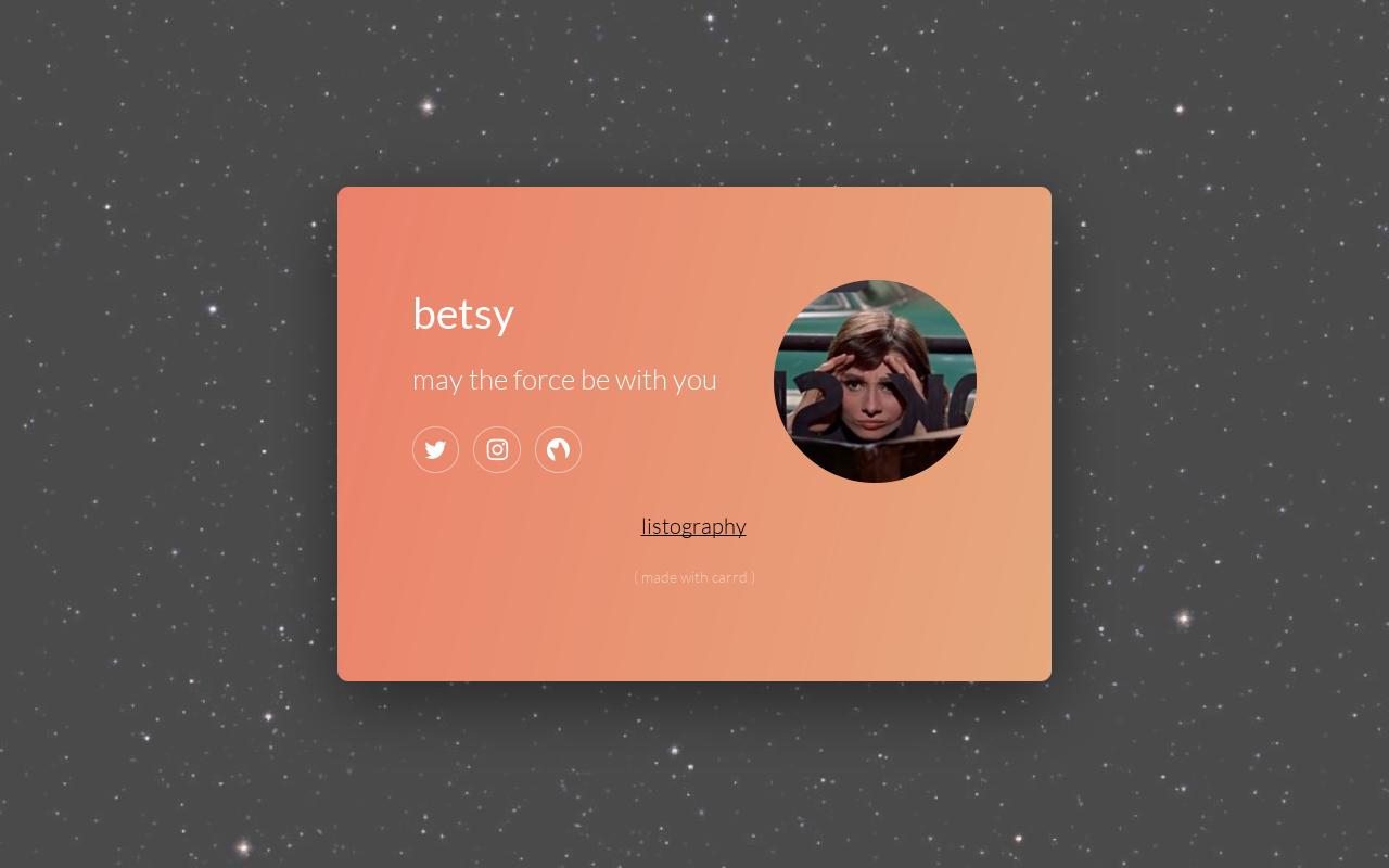 Carrd profile picture for @betsy